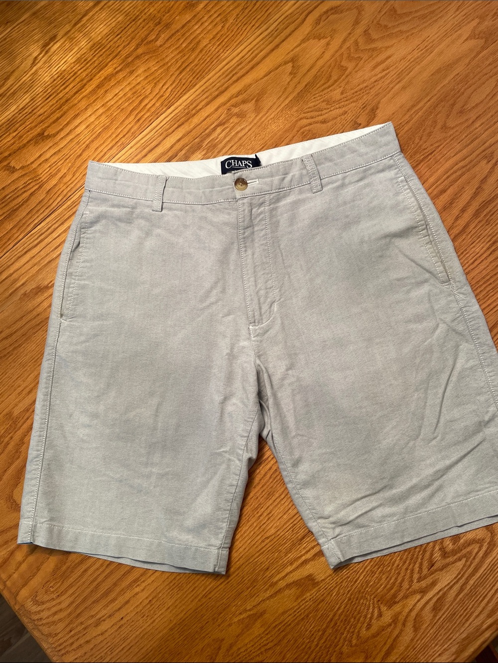 Chaps Men's Light Gray Flat Front Casual Shorts
